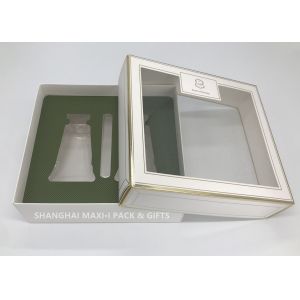 Buy cheap Fancy Square Cardboard Gift Boxes With Lids Clear Pvc Window Plastic Tray Foldable from wholesalers