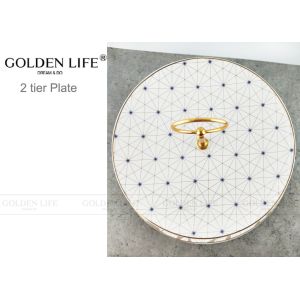 Buy cheap Geometric Linear Fruit Dinner Plates , Modern Pattern Banquet Pastry Tray Durable from wholesalers