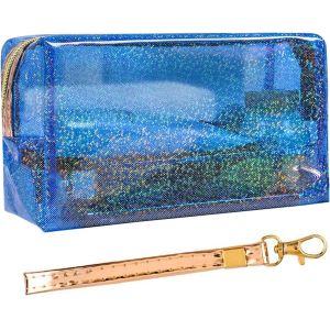 Buy cheap Cosmetic Bags PVC Transparent Zippered Toiletry Bag With Handle Strap from wholesalers
