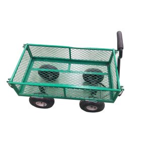 Beige Portable Trolley Cart Great for Camping and Beach Mesh Structure
