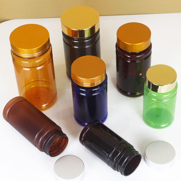 Pharmaceutical Packaging Tablet Medicine Bottle with Tamper-Proof Cap Label BPA Free Empty PetBrown Plastic Pill Bottle Seal