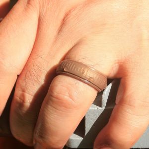 Buy cheap Sports Mens Silicone Ring Breathable Step Edges 8mm for Wedding Engagement from wholesalers