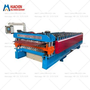 Buy cheap Metal Double Layer HC6/22 Trapezoid Roof Tile Making Roll Forming Machine Upper Level Mini Peak from wholesalers