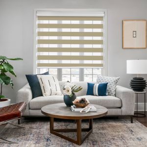 Double Vision Polyester Zebra Combi Blinds Blackout Fabric For Solar Screen