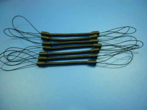 Buy cheap Black Plastic Safe Mini Spiral Elastic Pen Tethers Cord w/String Loop Ends from wholesalers