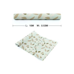 Green Leaf Pattern Modern Removable Wallpaper Moisture Proof