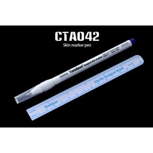 Single Use Surgical Skin Marker Pen With Plastic Ruler Inside Sterilized