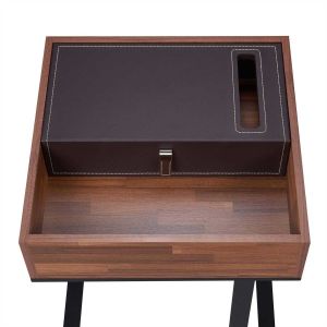 Sara II Espresso Living Room End Tables 27lbs Walnut Sandy Black
