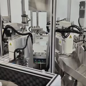 Buy cheap CRC Cap Automated Assembly Machine Turntable Type Operation Feeding Elevator Feeding Higher Efficiency from wholesalers