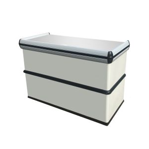 Buy cheap Supermarket Checkout Counter with Knock Down Structure Powder Coating and Adjustable Height for Efficient Retail Operations from wholesalers