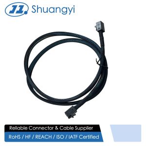 Buy cheap Mini SAS HD SFF-8643 to SFF-8643 High-Speed Cable Connector Assembly 1m | Internal Server Storage Signal & Power Wire Harness from wholesalers