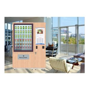 Fresh Fruit Salad Food Vending Machine , Conveyor Belt Vending Machine With Lift