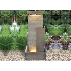 Buy cheap 46 Inch Garden Sandstone Outdoor Fountain With Lights from wholesalers
