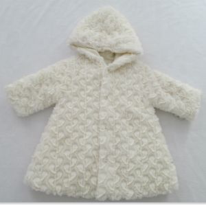 Buy cheap White Baby Girl Coral Fleece Jacket With Lining Plush Brushed Pattern product