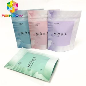 Body scrub stand up pouch reusable packaging bag with tear notches customized