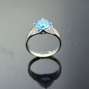 Buy cheap Sterling Silver Round Purple Amethyst Cubic Zirconia Ring(F39) from wholesalers