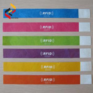Buy cheap One time used RFID Paper Wristband Passive Disposable Paper wristband for event product