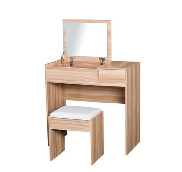 Quality Hot Sale Wooden Grain Melamine Mirror Dressing Table for sale