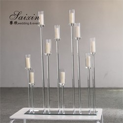 ZT-323H wholesale 1m long base crystal candelabra wedding centerpiece