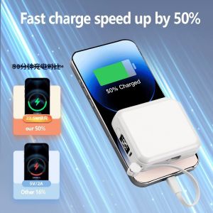 Buy cheap Portable Mini Power Bank 10000mAh 35W Super Fast Charging Power Banks With LED Display Built in Double-Cable Power Bank from wholesalers