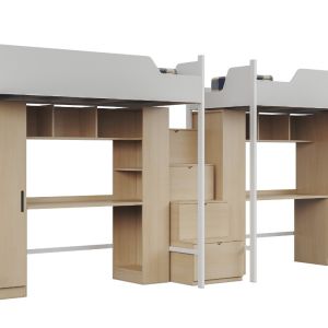 Support customization Beautiful and practical student apartment bed made of wood