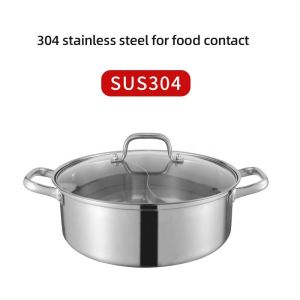 Buy cheap New Design Hot Pot Thickened Round Shape Stainless Steel Shabu Pot Soup Pot With Stainless Steel Handle from wholesalers
