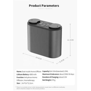 HOMEFISH Pure Aroma Diffuser Waterless Atomizing Diffuser Double nozzle design