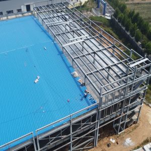 Prefabricated Steel Structure Warehouse with Aluminized Zinc Cladding