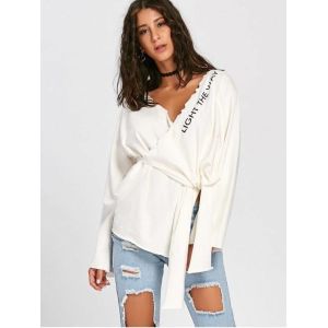 Buy cheap Spring Letter Pattern Long Sleeve Knitted Tip Top Women from wholesalers