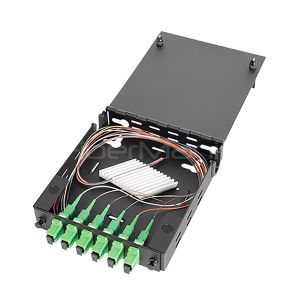 China Wall Mount Fiber Enclosure With Splicing Module and 6 Ported SC/APC LGX Adapter Panel on sale