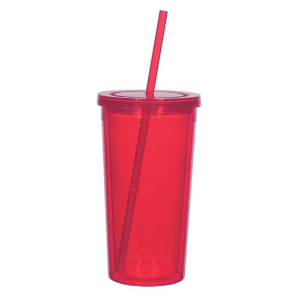 Buy cheap Double Wall AS Plastic Tumbler With Spill Resistant Lid And Matching Straw from wholesalers