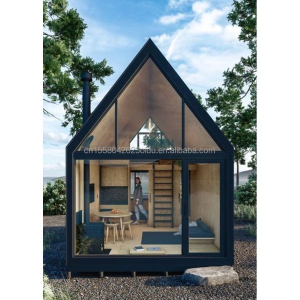 Quality Hotel Triangular Container House with Prefabricated Steel Structure and Sandwich Panel Walls 50/75/100mm Wave Panels for sale