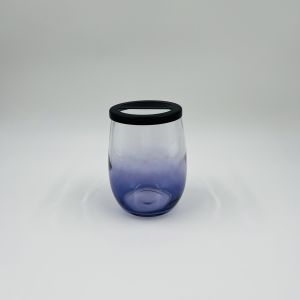 Glass Bathroom Accessories Set Ombre Blue With Round And Ball Shape Glass Soap