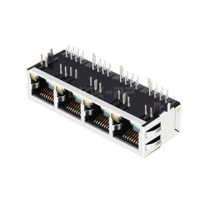 Buy cheap X Multiple XRJG-1-04-88-G39-4-MD12 Compatible LINK-PP LPJ46201AENL 10/100 Base-T Tab Down Green/Yellow LED 1x4 Ethernet Port RJ45 Connector from wholesalers