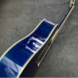 Custom GB-Viper Blue Dove Acoustic Guitar 41 Inches D Body Abalone Inlay Binding