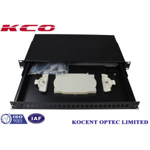 1U Drawer Slide Fiber Optic Patch Panel with 24 Ports and 48 Fiber Capacity for