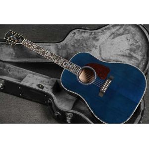 Buy cheap Custom Gibson Style Solid Adirondack Spruce Top Solid Tiger Maple Back Side J-45 Acoustic Guitar in Blue from wholesalers