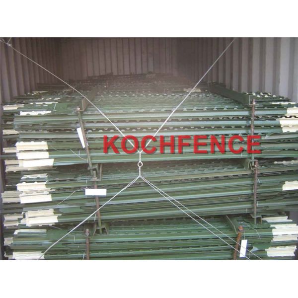 Buy cheap Studded 6ft Green Painted Use Steel Fence Posts For Wood Fences / Garden Decoration from wholesalers