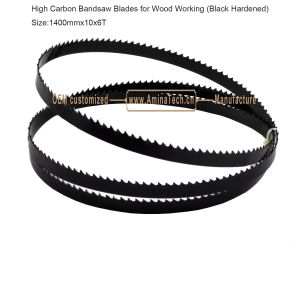 High Carbon Bandsaw Blades for Wood Working (Black Hardened) Size:1400mmx10x6T