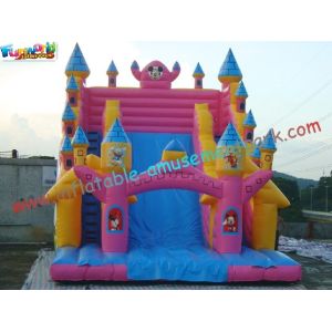 Cute Mickey Mouse Commercial Inflatable Slide / Customized Inflatable Zip Slide