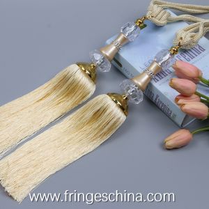 Buy cheap Delicate custom long tassel fringe trimming for curtain attractive tieback hanging ball from wholesalers