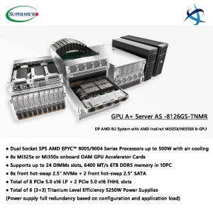 Buy cheap 8U GPU Server with AMD EPYC 9005/9004 Series Processors and 8x OAM Accelerator MI325X MI350X Supports 24 DDR5 DIMMs from wholesalers