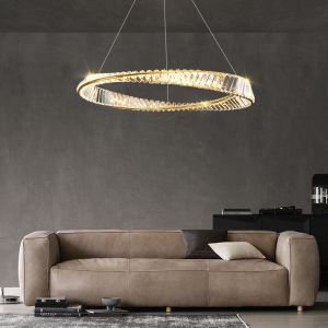 China Dining Room Crystal Ring Pendant Modern LED Chandeliers on sale