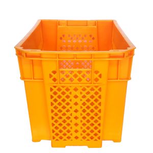 Fruit And Vegetable Folding Plastic Crates Heavy Duty Stackable Vented