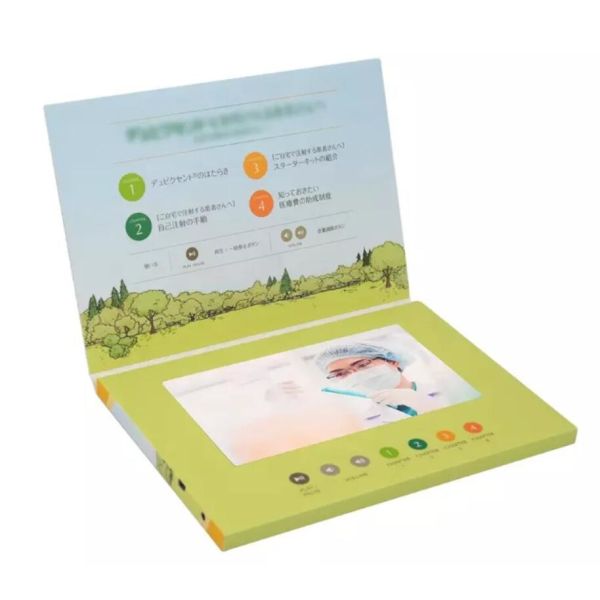 colorful creative paper advertising player 7 inch HD LCD screen postcard display