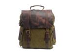Buy cheap CL-502 Army Green Mens Canvas Leather Bag Hight Quality Backpack from wholesalers