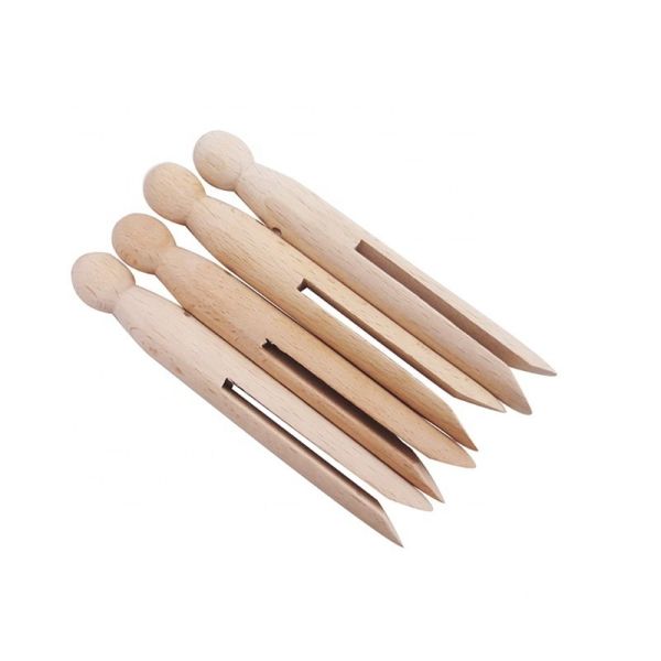 Quality Round Wooden Clothespins for Crafts and Laundry - Old Fashioned Traditional Heritage Dolly Clothes Pegs for sale
