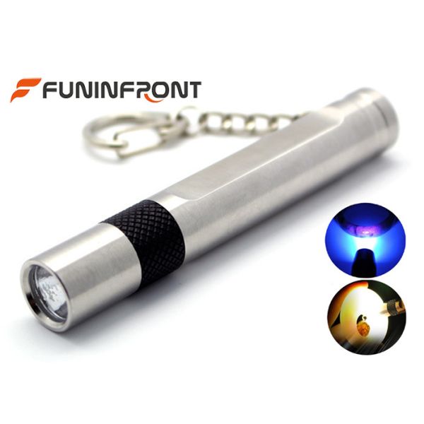 Quality MINI Stainless Steel Jade Flashlight White Light, 365NM Black Light Gem Torch for sale