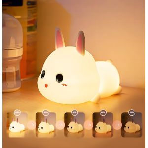 Bunny Nightlight Color Changing Bedroom Light Gift Soft Desk Lamp Intelligent
