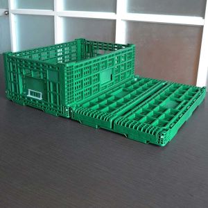 Portable Collapsible Fruit Plastic Crates With Hole Handles